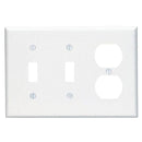 Leviton White 3 gang Plastic Duplex/Toggle Wall Plate 1 pk