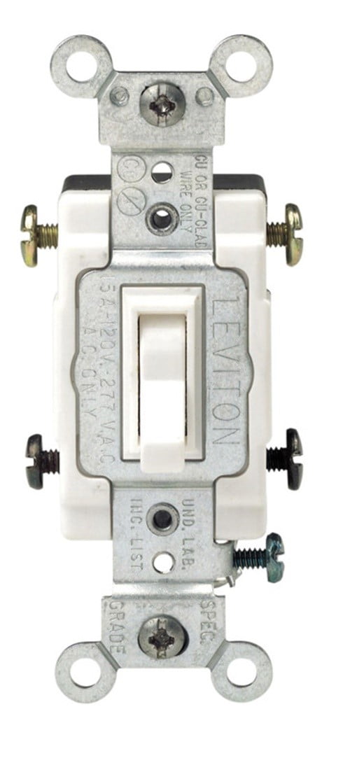 Leviton Commercial 15 amps Toggle AC Quiet Switch White 1 pk