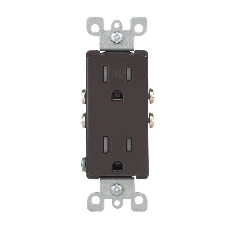 Leviton Decora 15 amps 125 V Duplex Brown Outlet 5-15R 1 pk