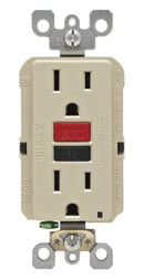 Leviton SmartlockPro 15 amps 125 V Duplex Ivory GFCI Outlet 5-15R 1 pk