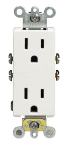 Leviton Decora 15 amps 125 V Duplex White Outlet 5-15R 10 pk