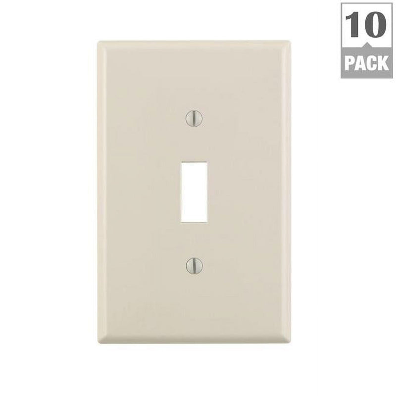 Leviton Almond 1 gang Nylon Toggle Wall Plate 10 pk