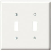 Leviton White 2 gang Nylon Toggle Wall Plate 1 pk