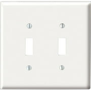 Leviton White 2 gang Nylon Toggle Wall Plate 1 pk