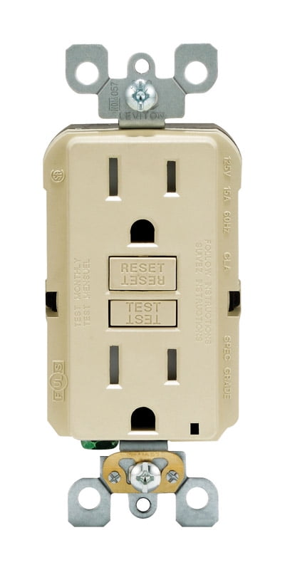 Leviton SmartlockPro 15 amps 125 V Duplex Ivory GFCI Outlet 5-15R 1 pk