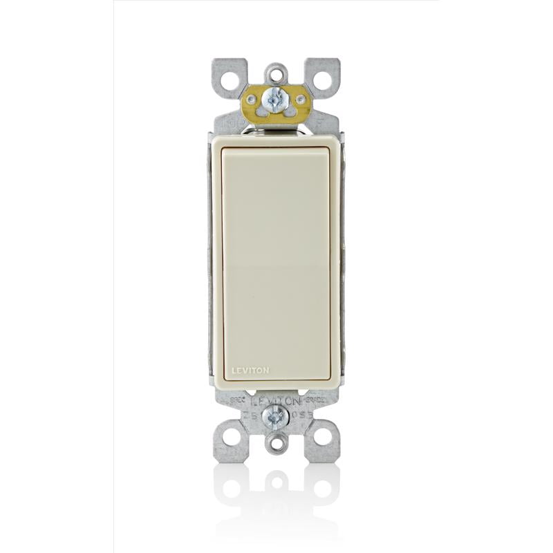 Leviton Decora 15 amps Four Pole Rocker AC Quiet Switch Light Almond 1 pk