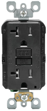 Leviton SmartlockPro 20 amps 125 V Duplex Black GFCI Outlet 5-20R 1 pk