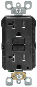 Leviton SmartlockPro 20 amps 125 V Duplex Black GFCI Outlet 5-20R 1 pk