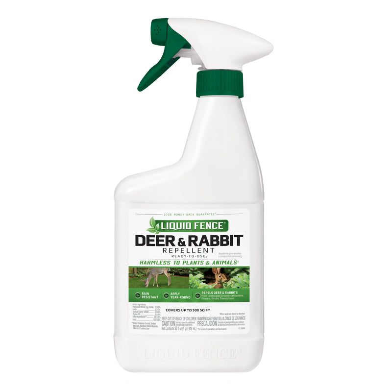 Liquid Fence Animal Repellent Spray For Deer and Rabbits 32 oz