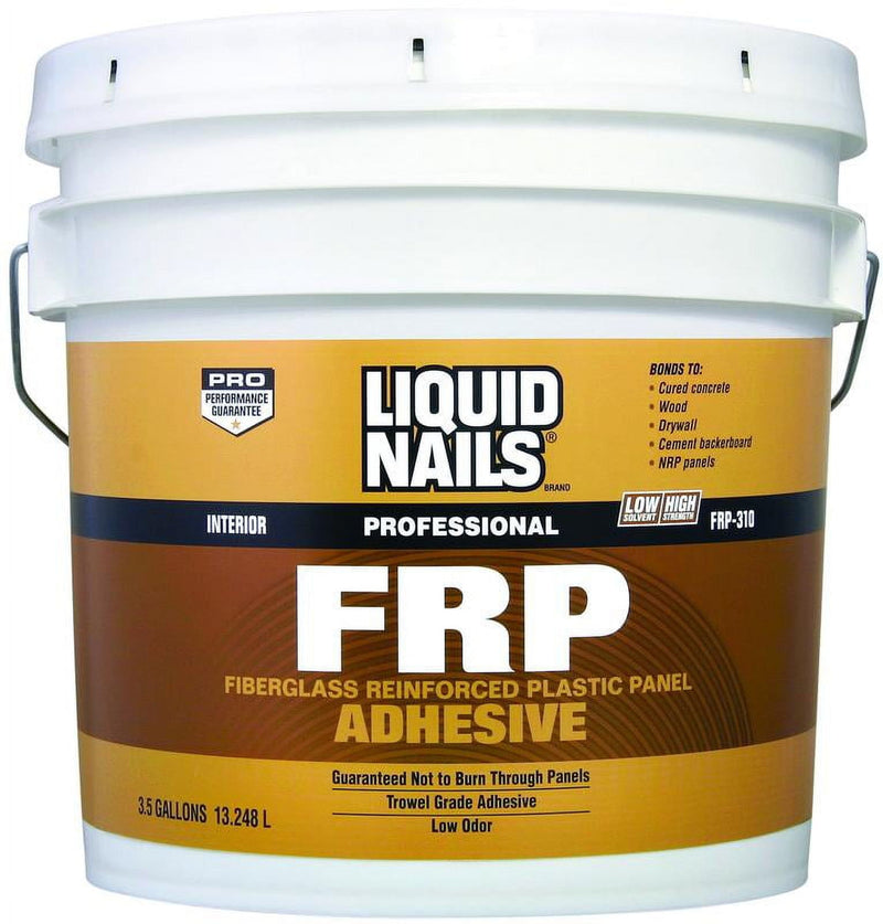 Liquid Nails FRP Fiberglass Reinforced Plastic Panel High Strength Acrylic Latex Adhesive 3.5 gal