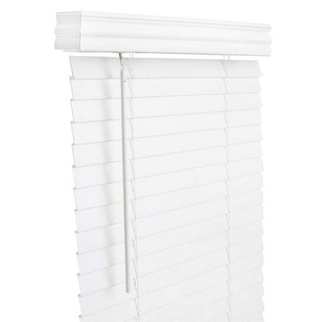 Living Accents Faux Wood 2 in. Blinds 46 in. W X 60 in. H White Cordless