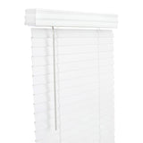 Living Accents Faux Wood 2 in. Mini-Blinds 27 in. W X 60 in. H White Cordless
