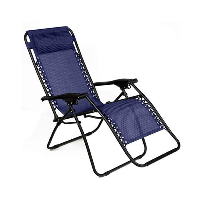 Living Accents Multi-Position Navy Blue Zero Gravity Folding Lounger