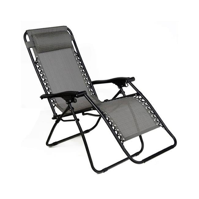 Living Accents Multi-Position Gray Zero Gravity Folding Lounger