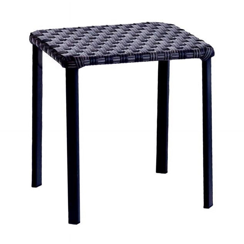 Living Accents Brown Square Wicker Stackable Side Table