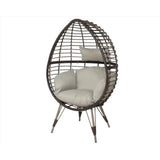 Living Accents Southport Brown Wicker Frame Egg Lounge Chair Beige