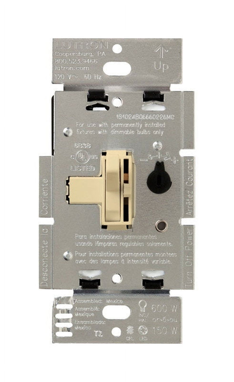 Lutron Toggler Ivory 150 W 3-Way Dimmer Switch 1 pk