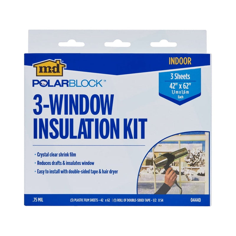 M-D Polar Block Clear 3-Window Indoor Insulation Kit 42 in. W X 62 in. L