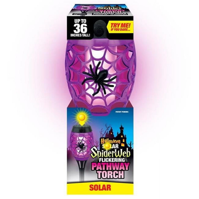 Magic Seasons Halloween Spider Web Flicker Pathway Torch 1 pk