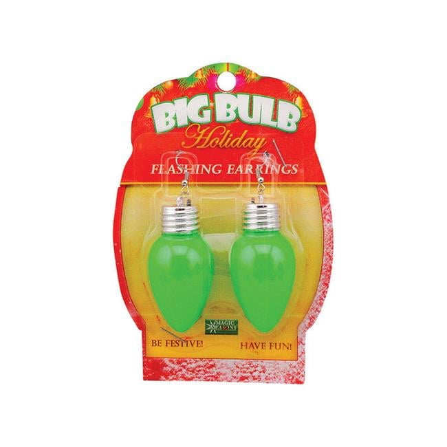 Magic Seasons Christmas Big Bulb Flashing Earrings Plastic 1 pk