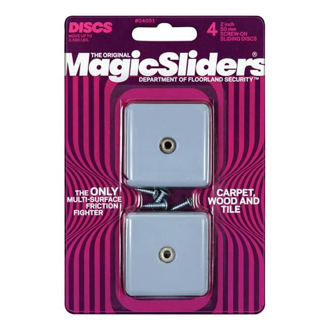 Magic Sliders Gray 2 in. Screw-On Nylon Sliding Discs 4 pk