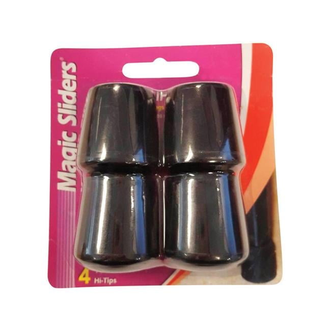 Magic Sliders Rubber Leg Tip Black Round 1-1/8 in. W 4 pk