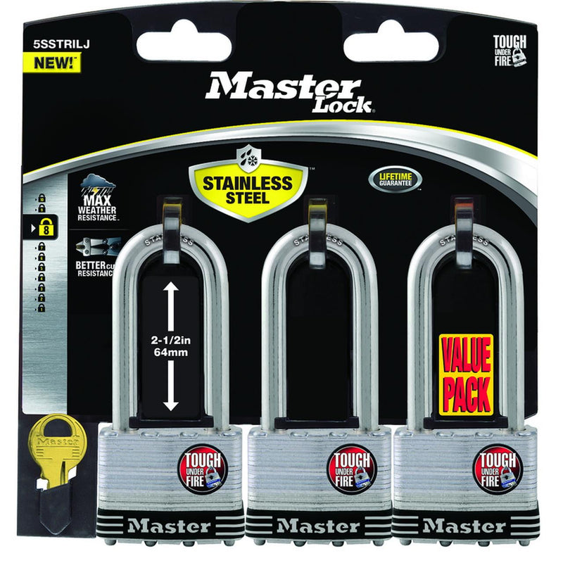 Master Lock 2 in. W Laminated Steel 4-Pin Cylinder Padlock Keyed Alike