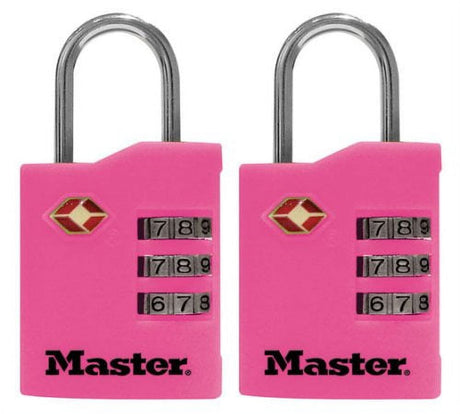 Master Lock 1-9/16 in. H X 5/8 in. W X 1-3/8 in. L Vinyl Covered Steel 3-Dial Combination Luggage Lo