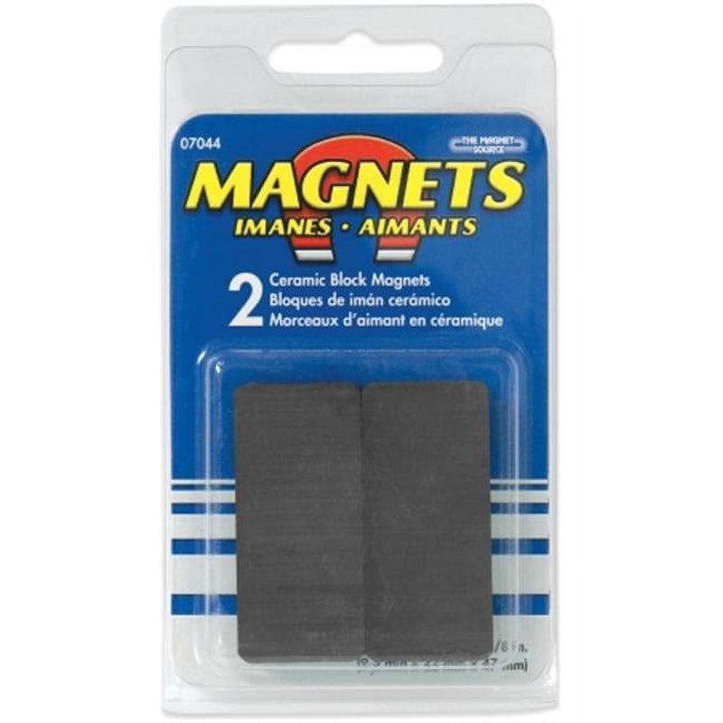 Magnet Source 1.875 in. L X .875 in. W Black Block Magnets 3 lb. pull 2 pc