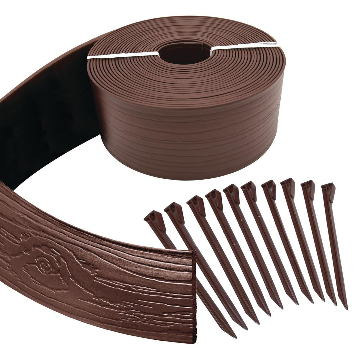 Master Mark Terrace Board 40 ft. L X 4 in. H Plastic Brown Lawn Edging