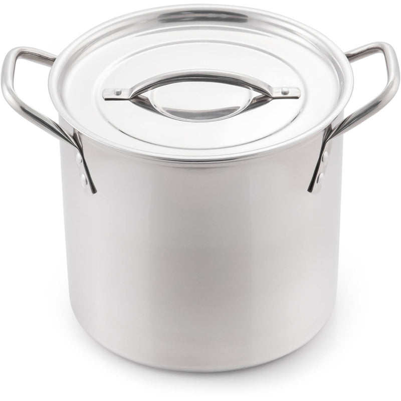 McSunley Stainless Steel Stock Pot 9 in. 8 qt Silver