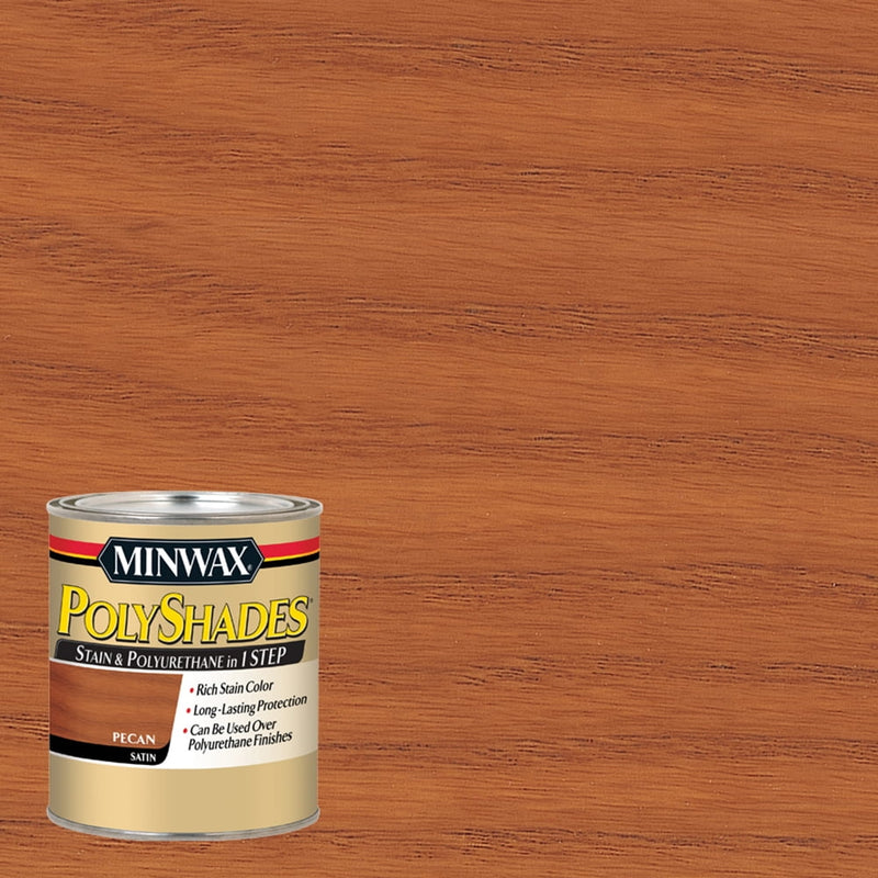 Minwax PolyShades Semi-Transparent Satin Pecan Oil-Based Stain/Polyurethane Finish 1 qt
