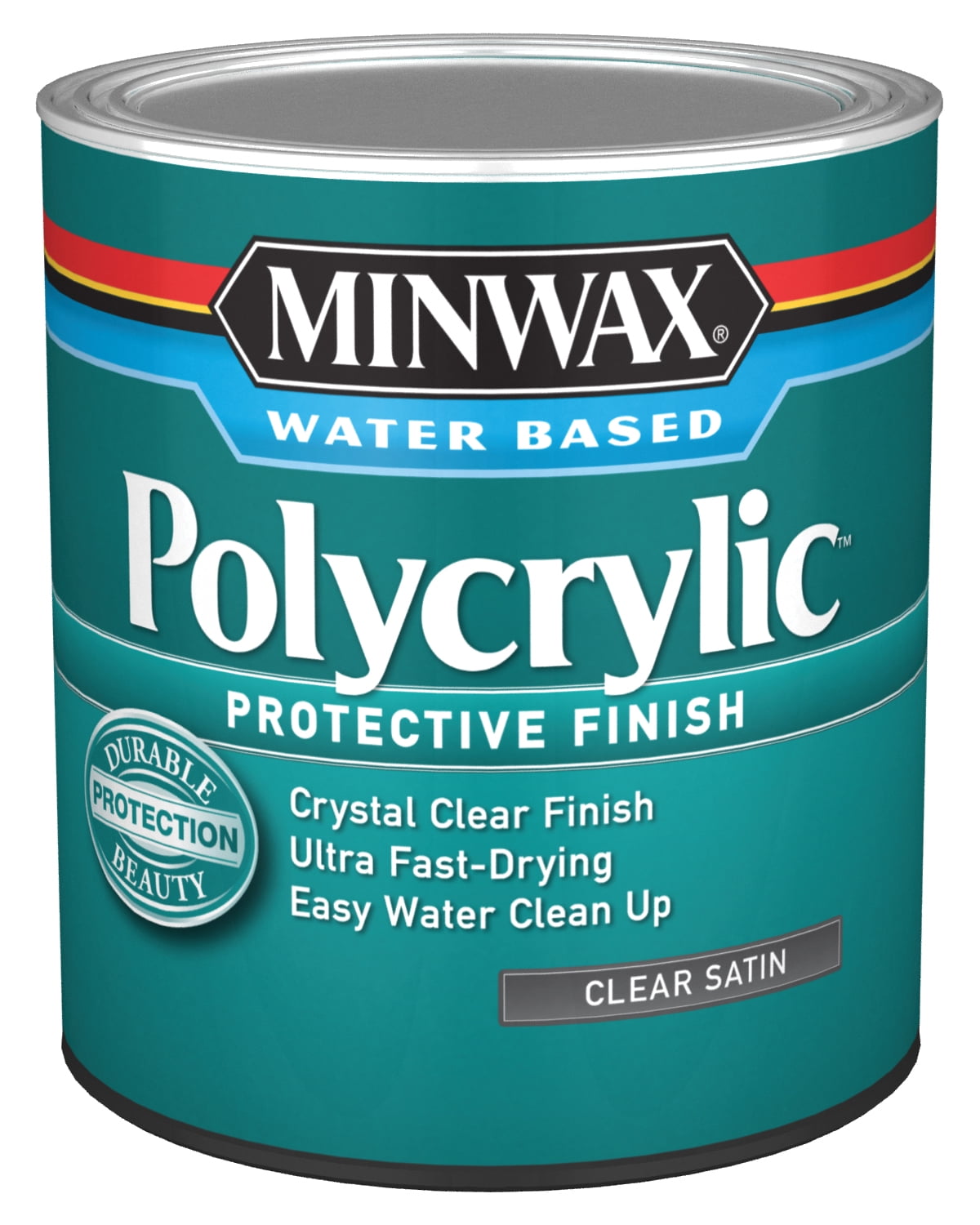 Minwax Polycrylic Satin Crystal Clear Water-Based Polyurethane 1 qt