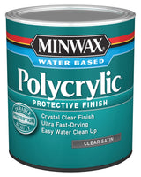 Minwax Polycrylic Satin Crystal Clear Water-Based Polyurethane 1 qt