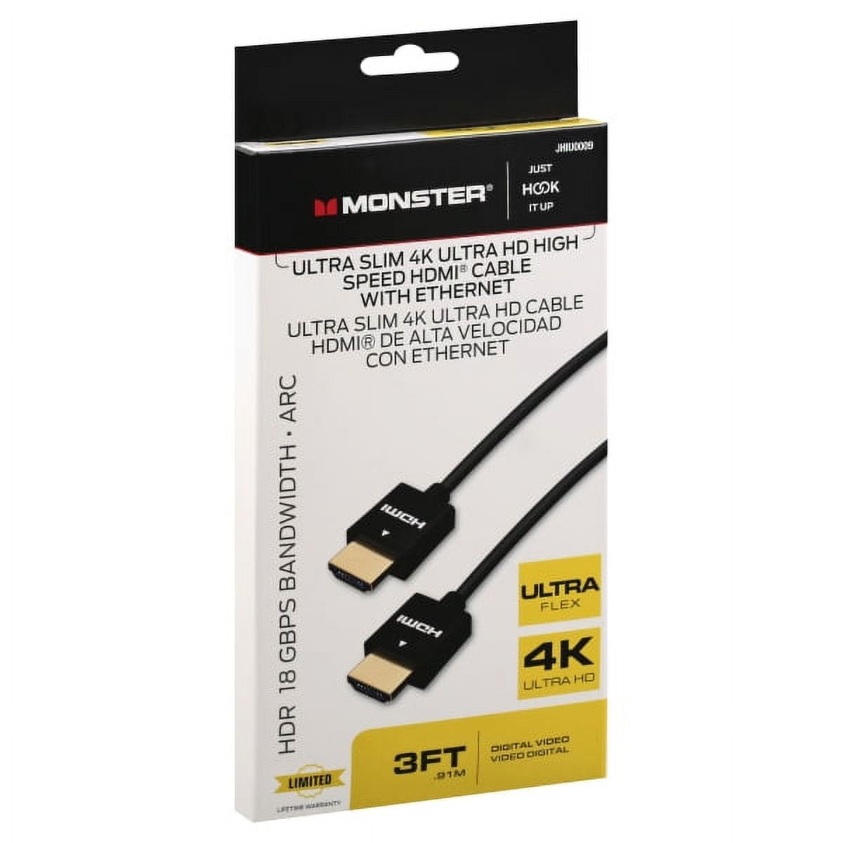 Monster Just Hook It Up 3 ft. L High Speed Cable with Ethernet HDMI