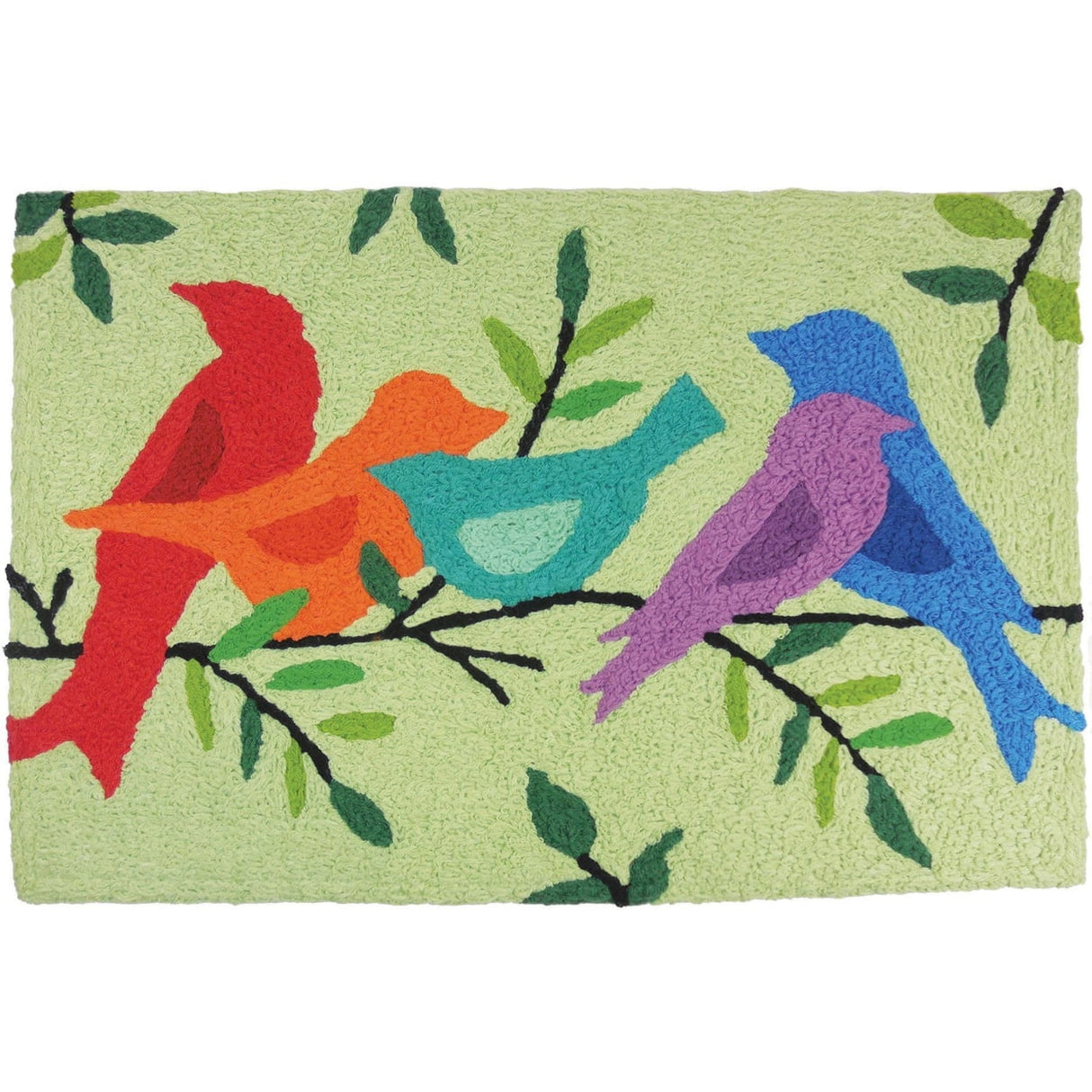 Jellybean 20 in. W X 30 in. L Multicolored Morning Song Birds Polyester Accent Rug