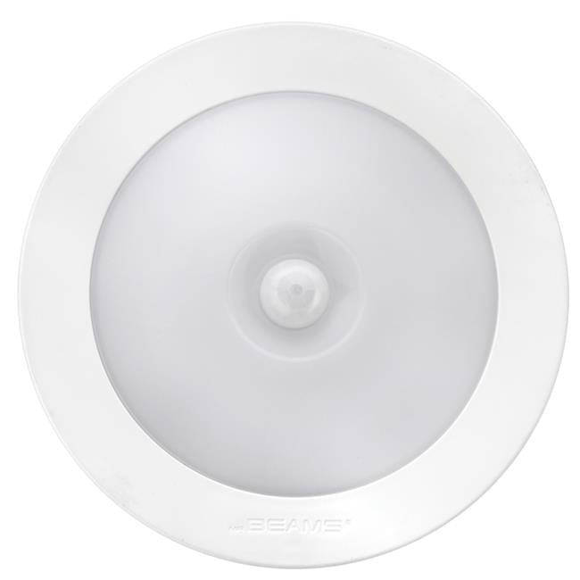 Mr. Beams 1.93 in. H X 6.3 in. W X 6.3 in. L White Ceiling Light w/Motion Sensor