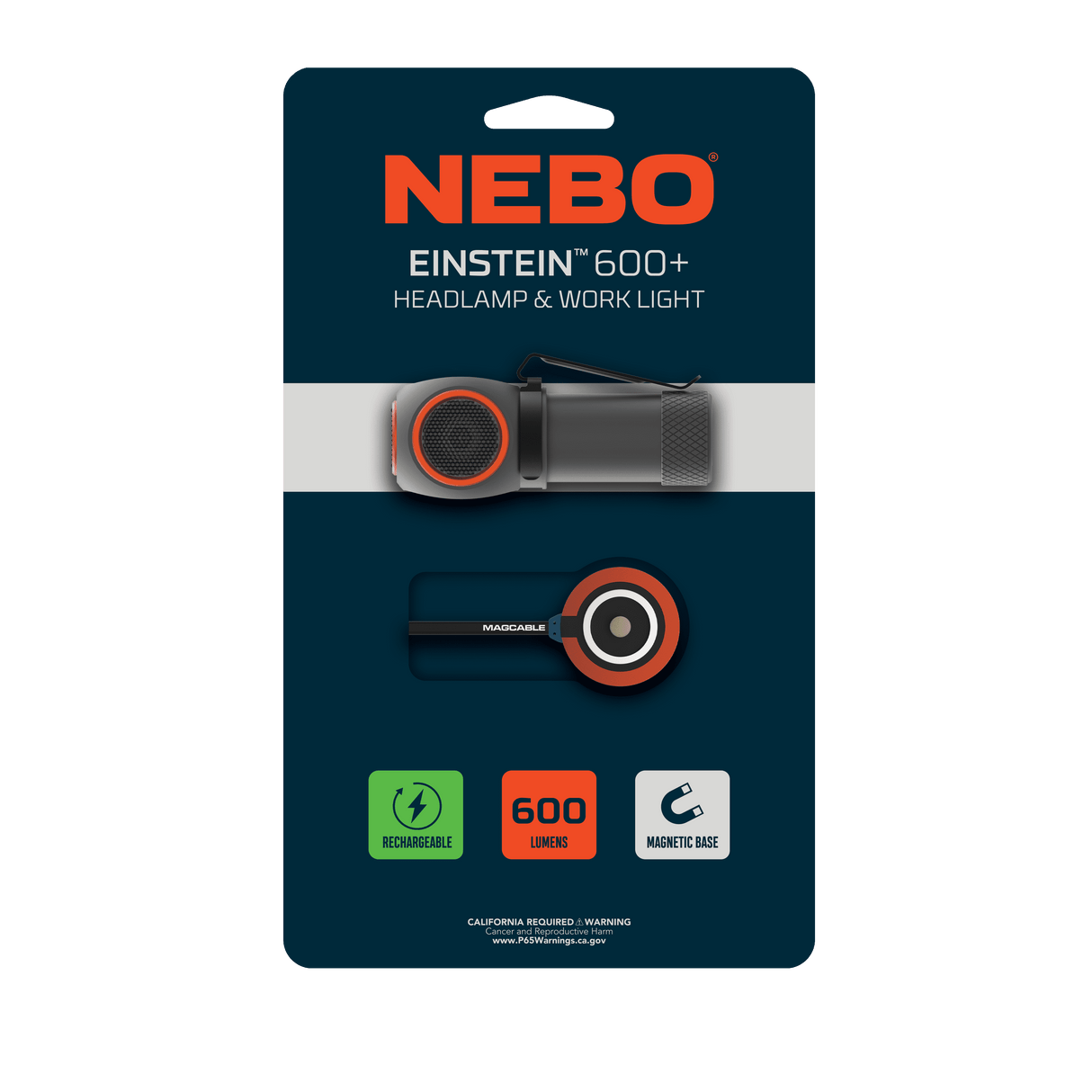NEBO Einstein 600 lm Black/Gray LED Head Lamp