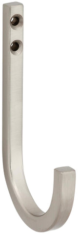National Hardware Reed Medium Satin Nickel Steel 4 in. L Hook 60 lb 1 pk