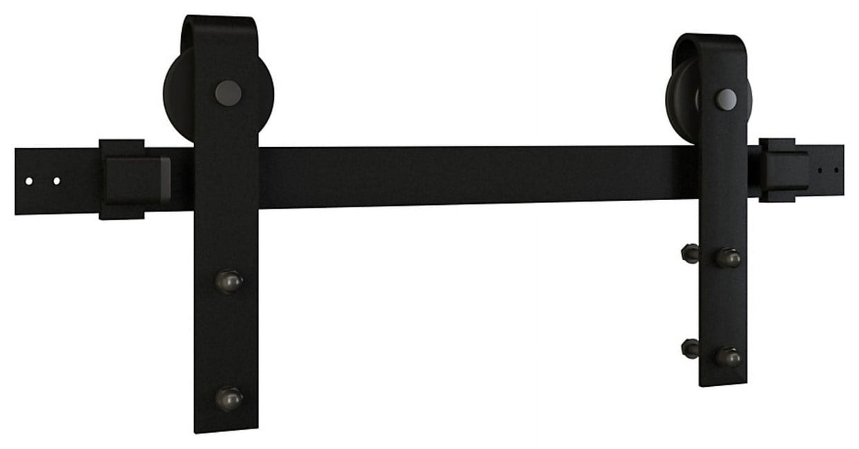National Hardware Designer Matte Black Steel Barn Door Hanger Kit 1 pc