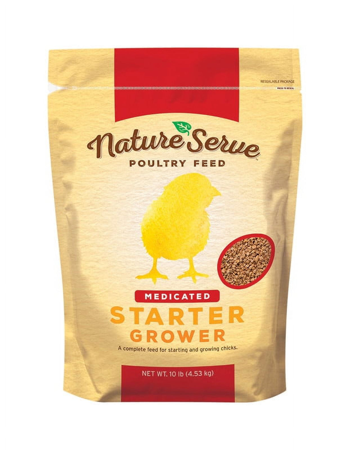 NatureServe Medicated Grower/Starter Feed Crumble For Poultry 10 lb