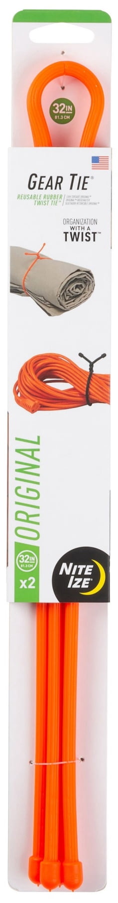 Nite Ize Gear Tie 32 in. L Orange Twist Ties 2 pk