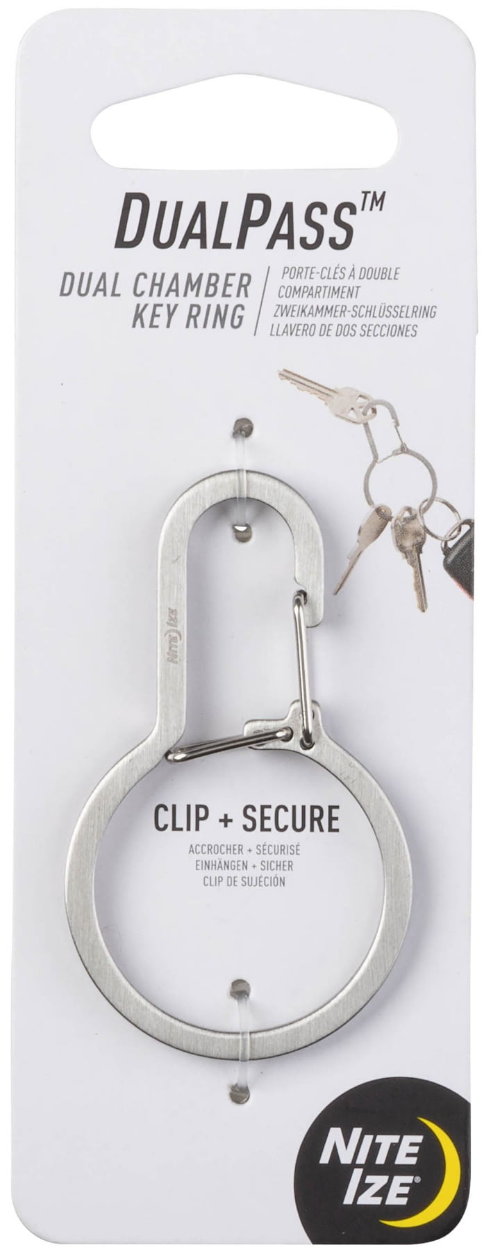 Nite Ize DualPass Stainless Steel Silver Key Ring