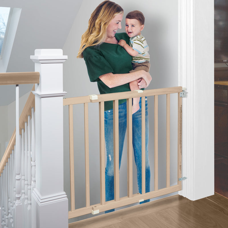 North States White 30 in. H X 28-42 in. W Wood Child Safety Gate