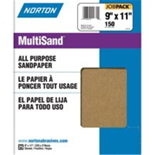 Norton MultiSand 11 in. L X 9 in. W 150 Grit Aluminum Oxide All Purpose Sandpaper 25 pk