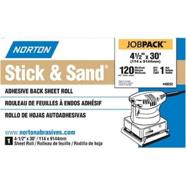 Norton Stick & Sand 360 in. L X 4-1/2 in. W 100 Grit Aluminum Oxide Adhesive Back Sheet Roll 1 pk