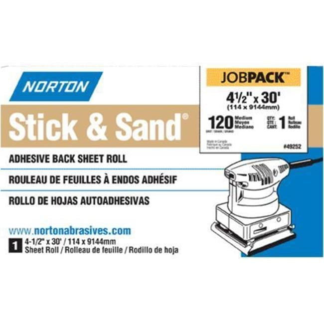 Norton Stick & Sand 360 in. L X 4-1/2 in. W 120 Grit Aluminum Oxide Adhesive Back Sheet Roll 1 pk