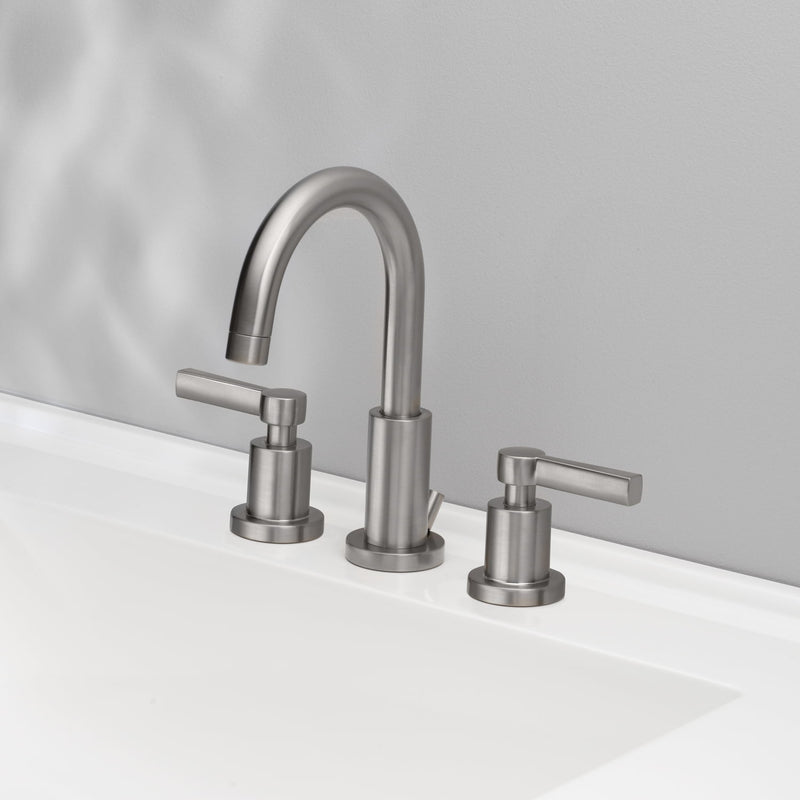 OakBrook Brushed Nickel Widespread Bathroom Sink Faucet 8 in.