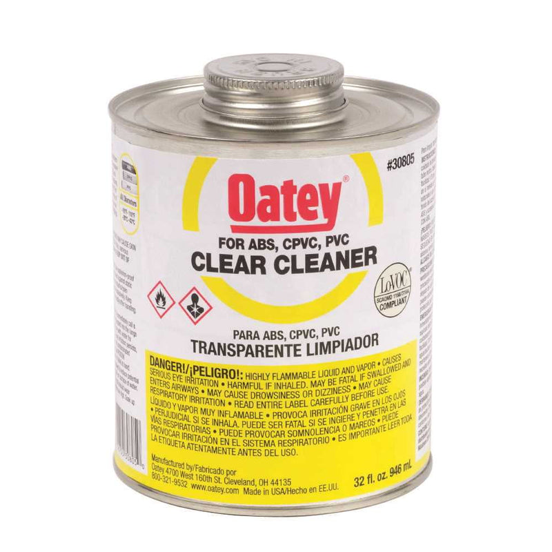 Oatey Clear Cleaner For ABS/CPVC/PVC 32 oz