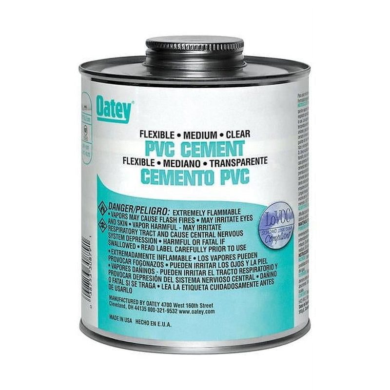 Oatey Clear Cement For Flexible PVC 4 oz